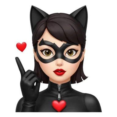 Catwoman manda besos corazon sticker