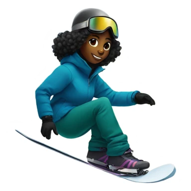 Snowboard black girl on hill sticker
