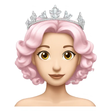 pale pink tiara sparkly silver sticker
