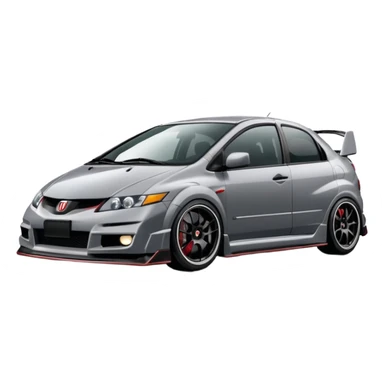 2004 grey Honda civic type r black rims without a spoiler or splitter sticker