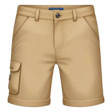A  short pants emoji, styled like casual shorts that end above the knee. They have a button and zipper closure, side pockets, and a clean, smooth fabric texture. The design is modern and relaxed, perfect for summer or warm weather. sticker