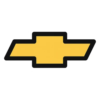 Chevrolet emblem, flat color icon, bold yellow and black, simple and modern, no text sticker