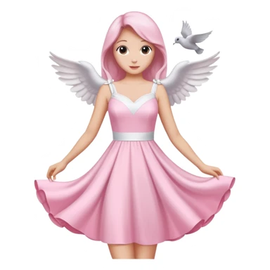 Pink and white simple hocross with a dove  sticker