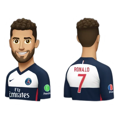 Cristiano Ronaldo barbe peau foncé maillot psg sticker