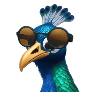 Peacock wearing sunglasses  sticker