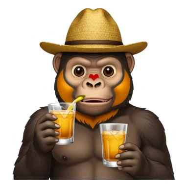 Mexican gorilla drinking tequila dobel sticker