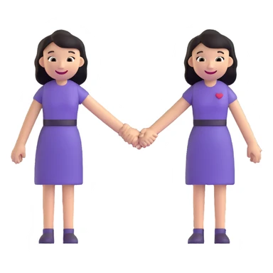 two parents holding hands, smiling sticker