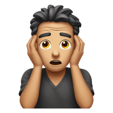 Shocked Guy with his hands around his head sticker