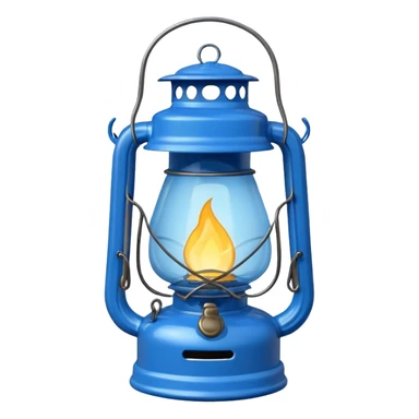 adorable cartoon blue oil lantern emoji, hurricane style with wire guard sticker