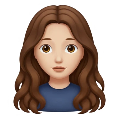 a woman with brown wavy long hair, doesnt have a face, no eyes or lips sticker