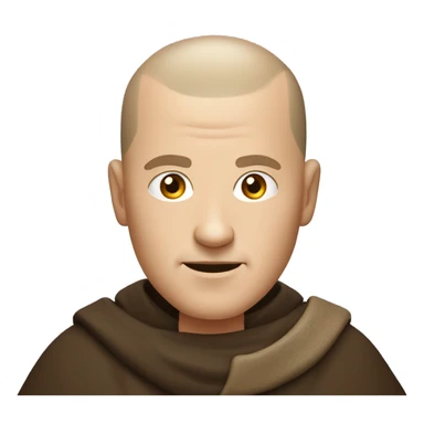 white middle age male human frier monk with buzz cut square jaw sticker