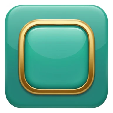 Blank Jade and gold style rounded square icon button sticker