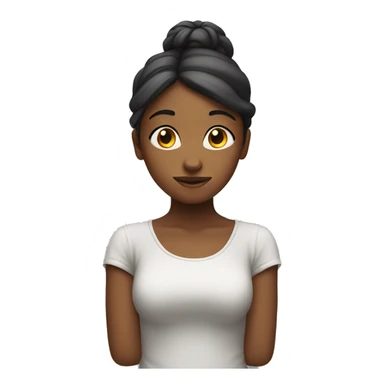 Girl with both hands up like holding something on head sticker