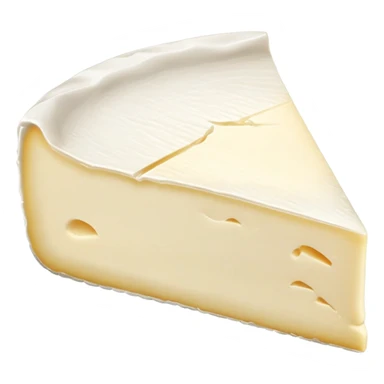 cinematic-realistic-brie-cheese-emoji,-featuring-soft-ripened-cheese-with-a-delicate white rind-rendered-with-lifelike-detail-and-inviting,-natural-lighting sticker