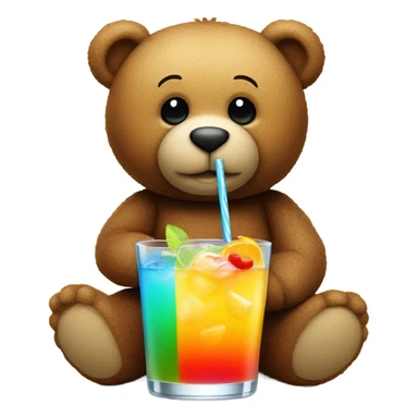 teddy bear drinking a cocktail  sticker