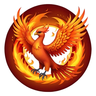 Phoenix, circle and fire sticker