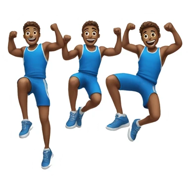 4 guys jumping and cheering sticker