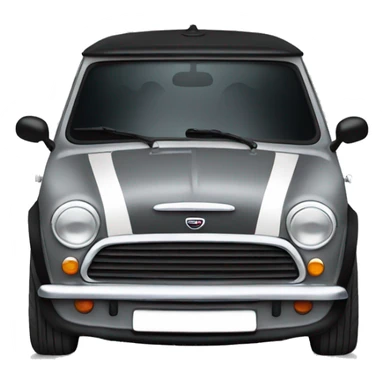 Grey mini cooper with black bonnet stripes sticker