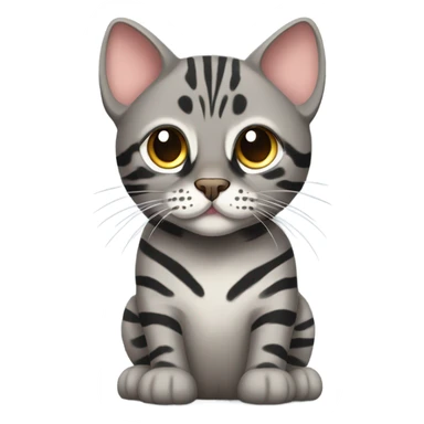 A grey bengal cat sticker