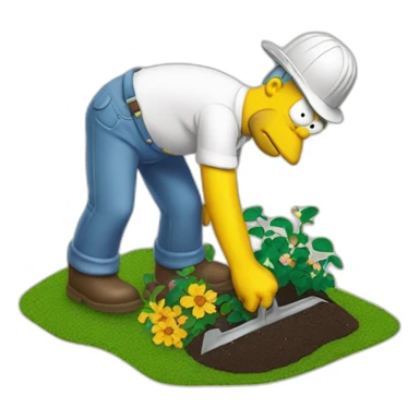 homer simpson gardening sticker