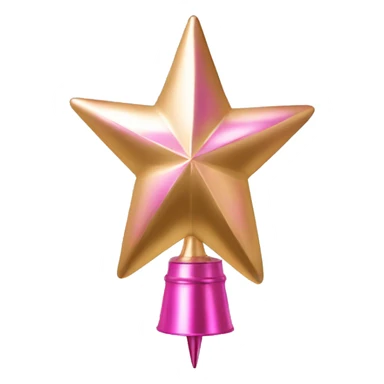 Isolated Realistic metallic pink and gold tree topper. sticker