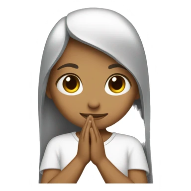 Girl christian with catholic cross praying sticker