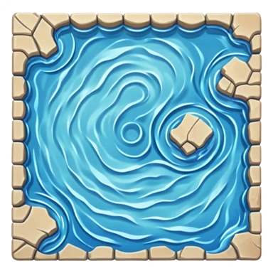 RPG water terrain tile top-down view sticker