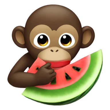 Monkey eating watermelon  sticker