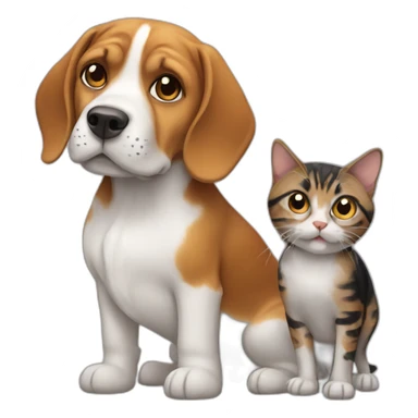 Beagle-with-cat sticker