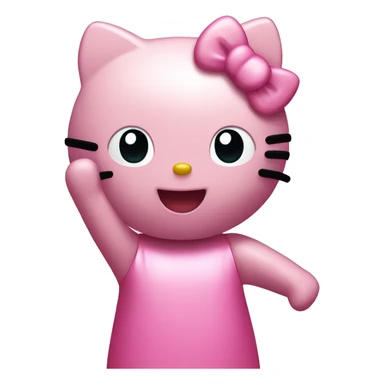 hello kitty raising both hands sticker
