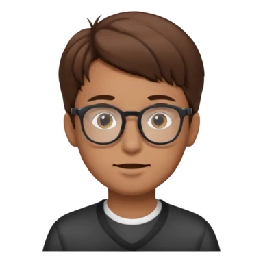 brown haired boy with glasses sticker