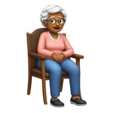 grandma sitting in chair sticker