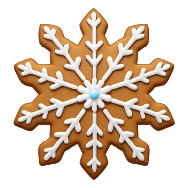 gingerbread cookie in snowflake shape sticker