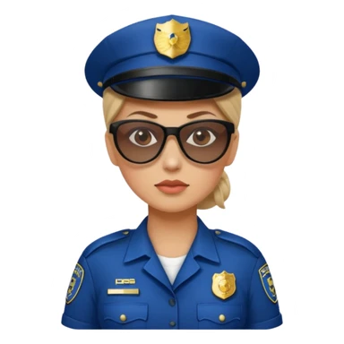 woman police with sunglasses sticker