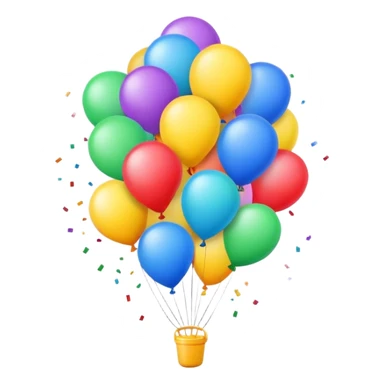 Small pop with balloon particles sticker