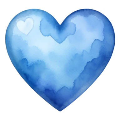 blue heart with a watercolor effect sticker