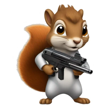 squirrel holding a gun sticker