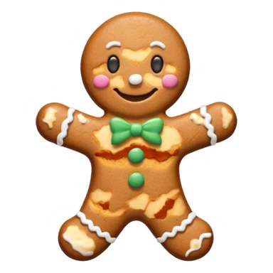 cute gingerbread cookie with white icing sticker