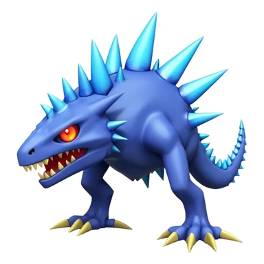 A 3D CGI model of a randomly-colored cool badass Fakémon-Pokémon-Digimon-Spectrobe-creature (full body) sticker