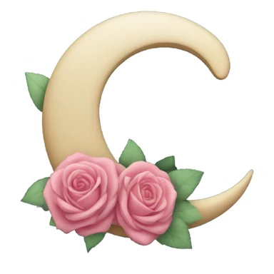 crescent moon with roses  sticker