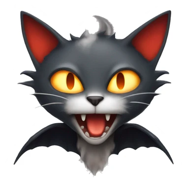 Flying vampire cat breathing fire sticker