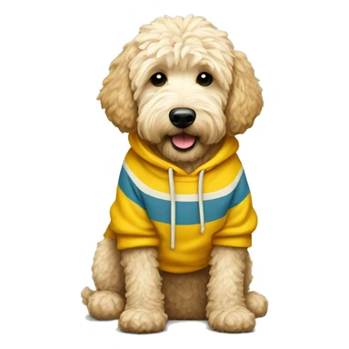 Golden doodle with a sweatshirt  sticker