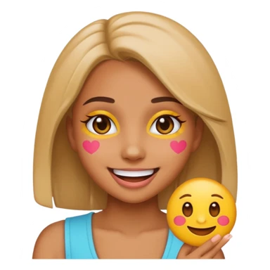 A baddie girl giving cute vibes but don't make it look like more of a human emoji more of a emoji sticker