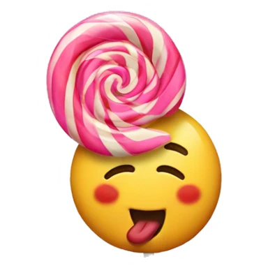 Emoji face licking lollipop  sticker