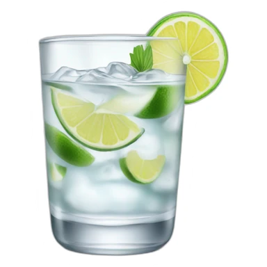 Gin tonic with round glass sticker