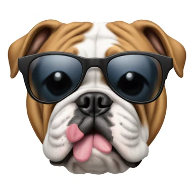 english bulldog with sunglasses sticker