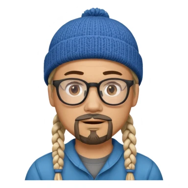 man with braids glasses beanie and goatee sticker