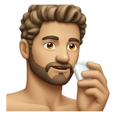 Man having skincare sticker