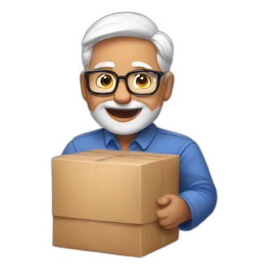 Modiji taking parcel sticker