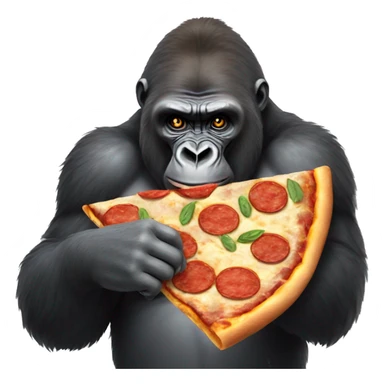 Gorilla eating pizza sticker